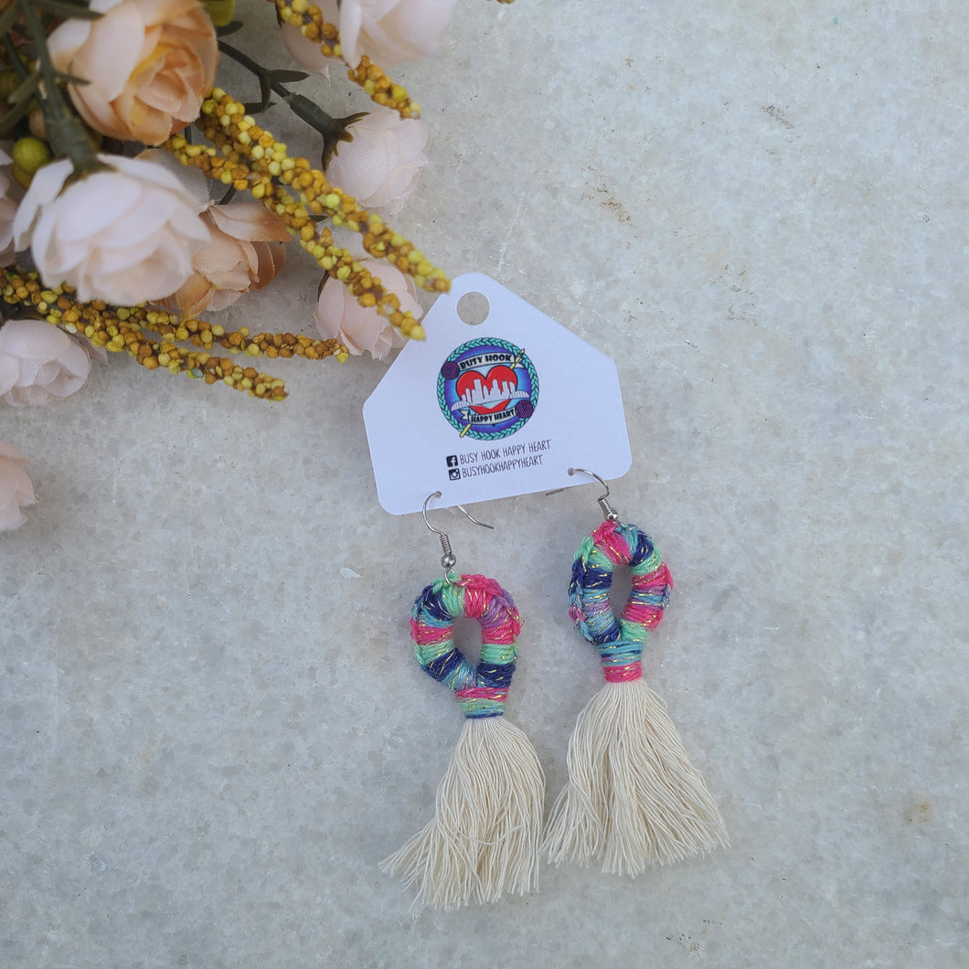 Ready to Ship - Multi-Colored Fringe Earrings