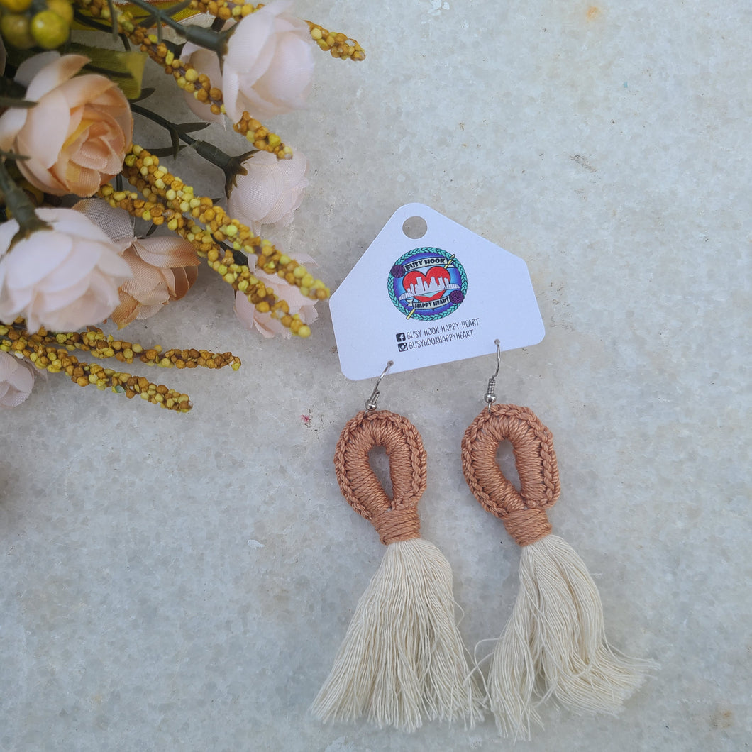 Ready to Ship - Copper/Salmon Fringe Earrings