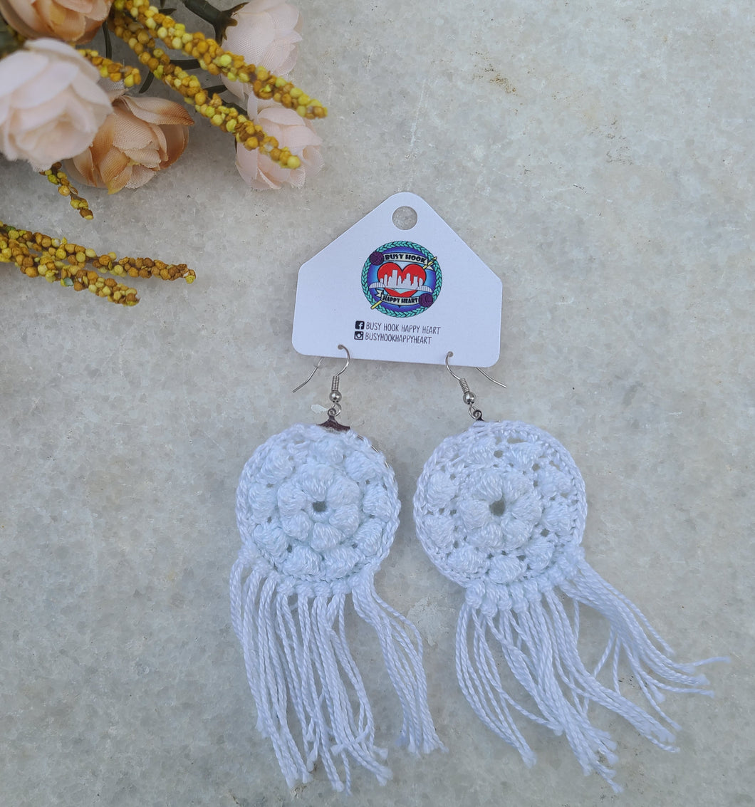 Ready to Ship - Mandala Earrings - White